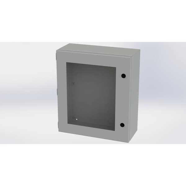 1/4 Turn Latch Electrical Enclosures, 16 in H, 6 in D, 14 in W, NEMA 3R, 4, 12, 13, Carbon Steel